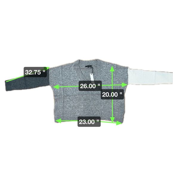 NWT* Olivaceous V-Neck Color Block Sweater in Gray and white - Women's M - Picture 5 of 7